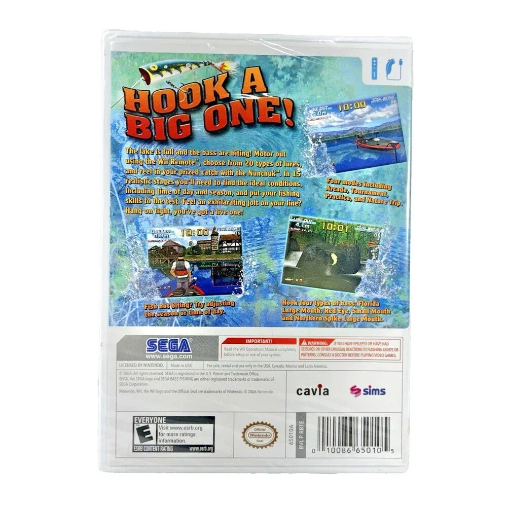 Sega Bass Fishing Nintendo Vintage 2006 Wii New Factory Sealed